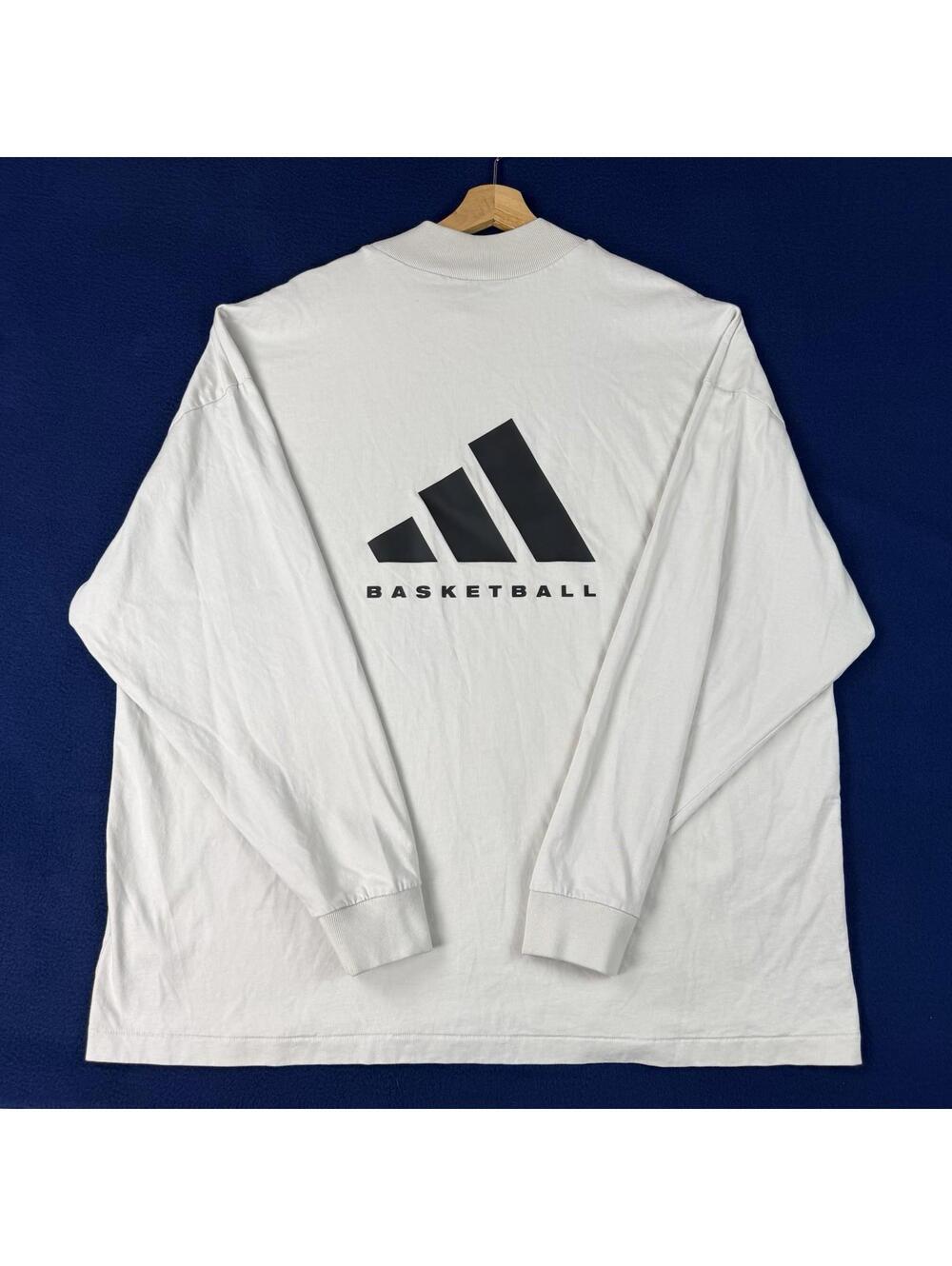 Adidas Baseball Long Sleeve T-shirt Men Size 2XL Logo Oversized Fit Mock Neck